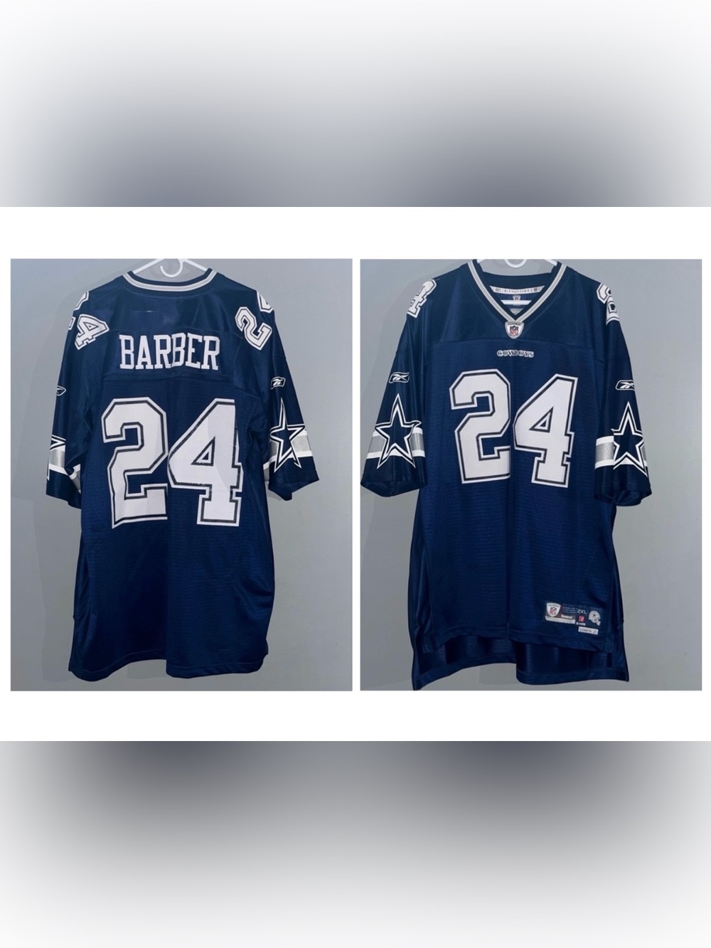Dallas Cowboys Marion Barber Blue No. 24 Authentic NFL Throwback Football Jersey - Picture 1 of 6